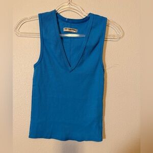 NWOT We the free v neck ribbed tank top, free people blue top
